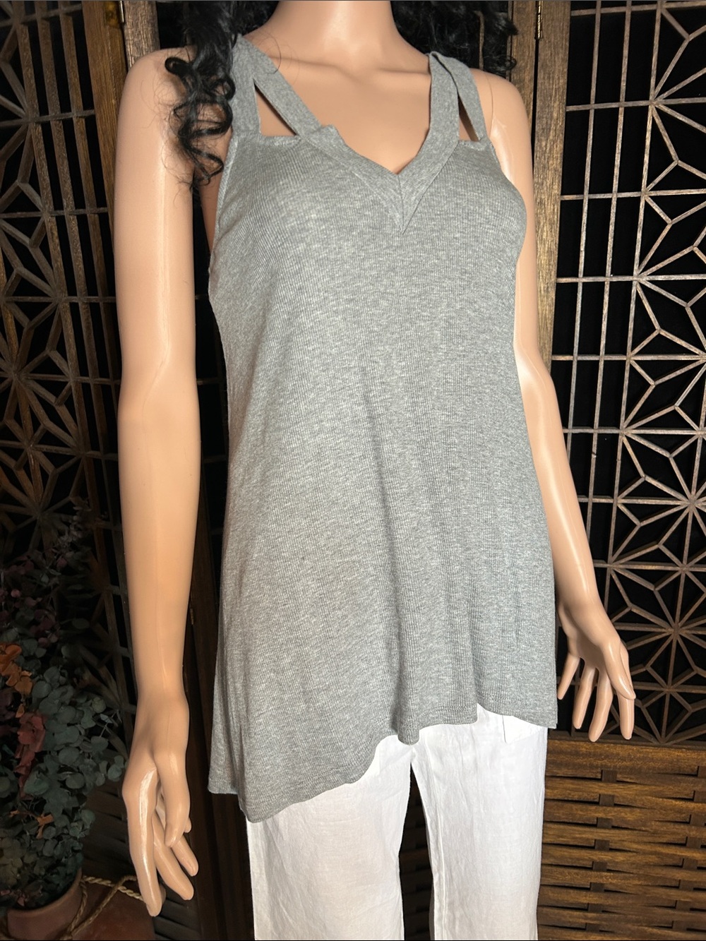 NWT NAKED ZEBRA LONG RIBVED TANK L